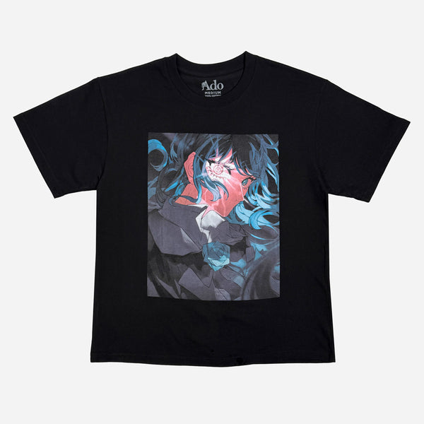 Ado Hibana ツアーTシャツ（黒） ファッショナブル「Hibana」Tシャツ-A【Ado Official Shop】