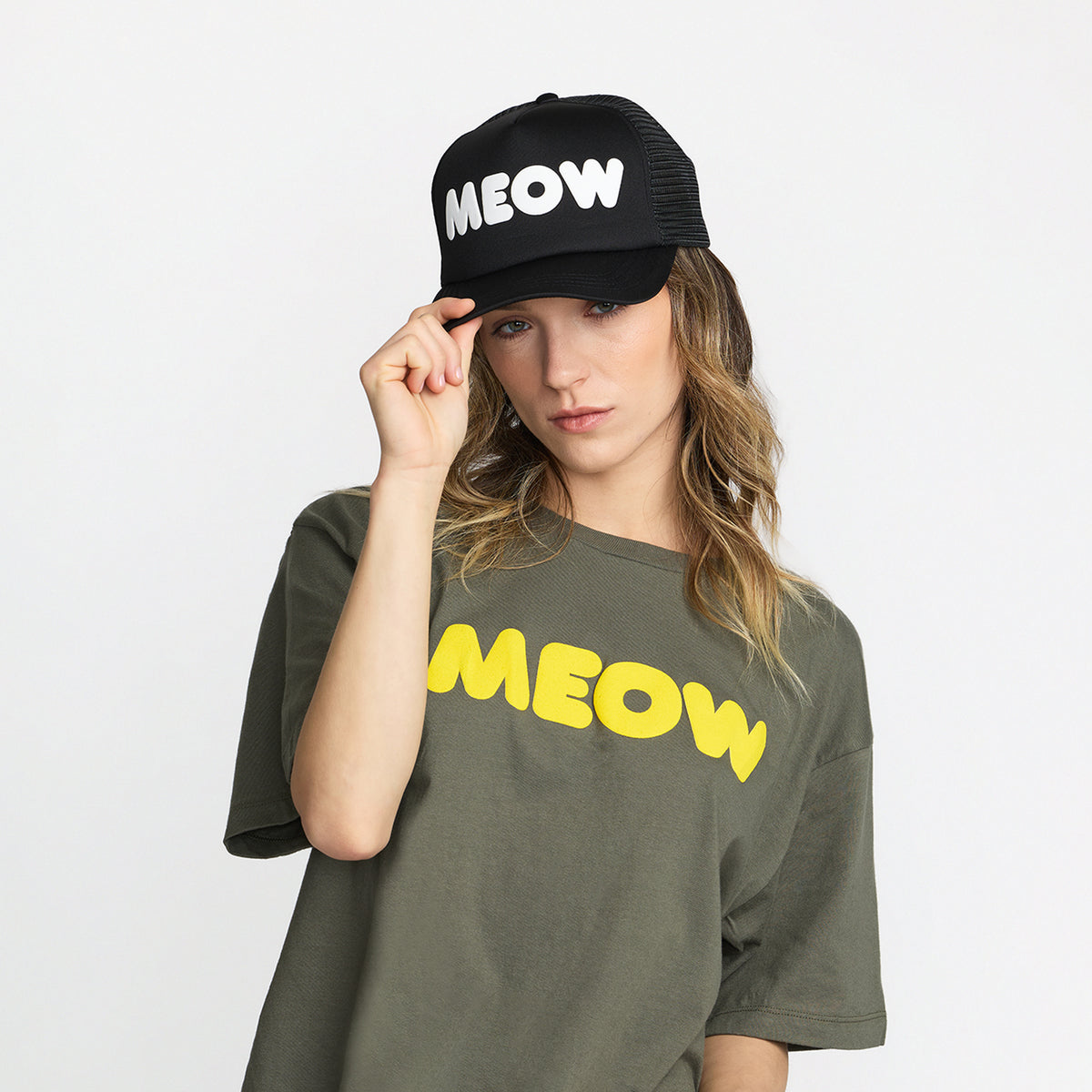 Ted &amp; Herb Meow Trucker Hat; official Ted &amp; herb merch by TSURT
