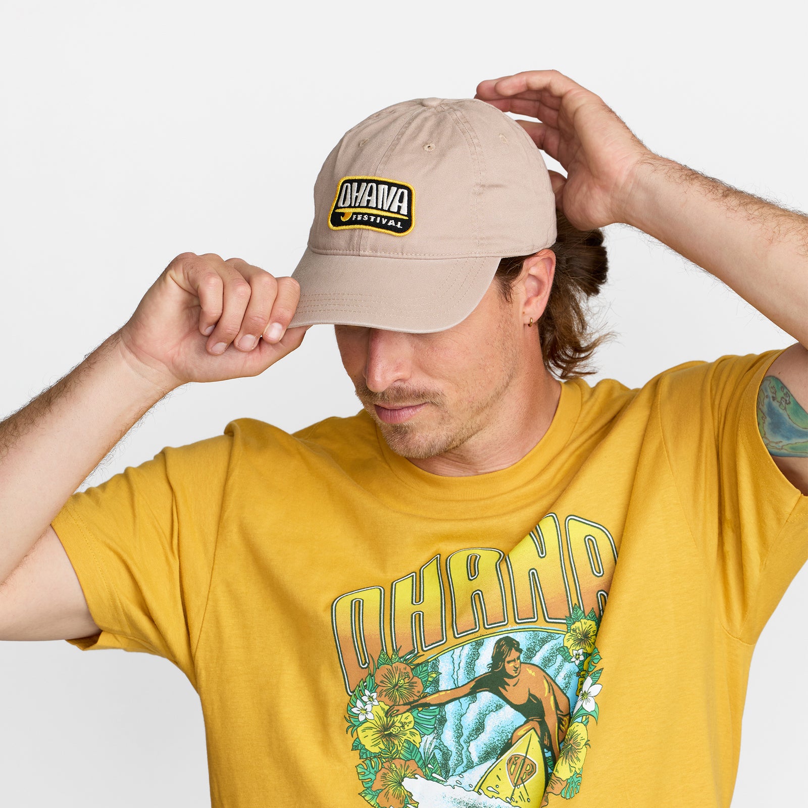 Ohana Festival Board Dad Hat Natural
