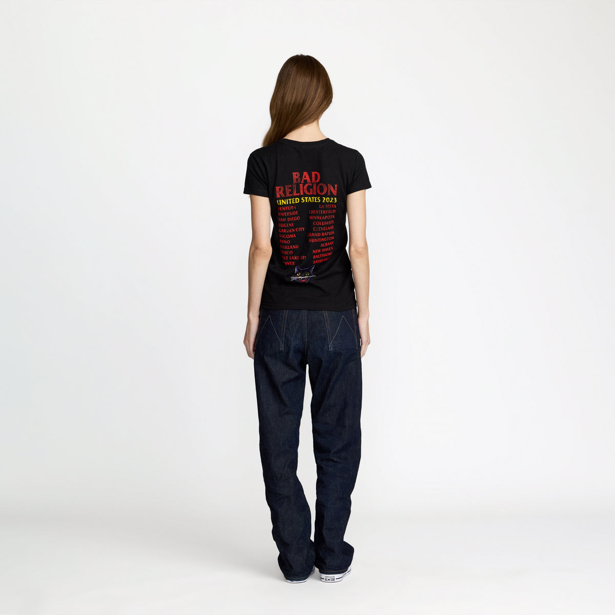 Bad Religion Buster Cat Tee back print; official merch by TSURT