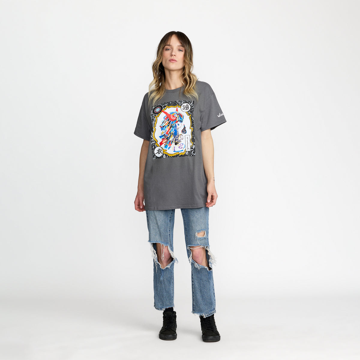 Kikuo Oriental Tee in Grey Front print; official band merchandise by TSURT