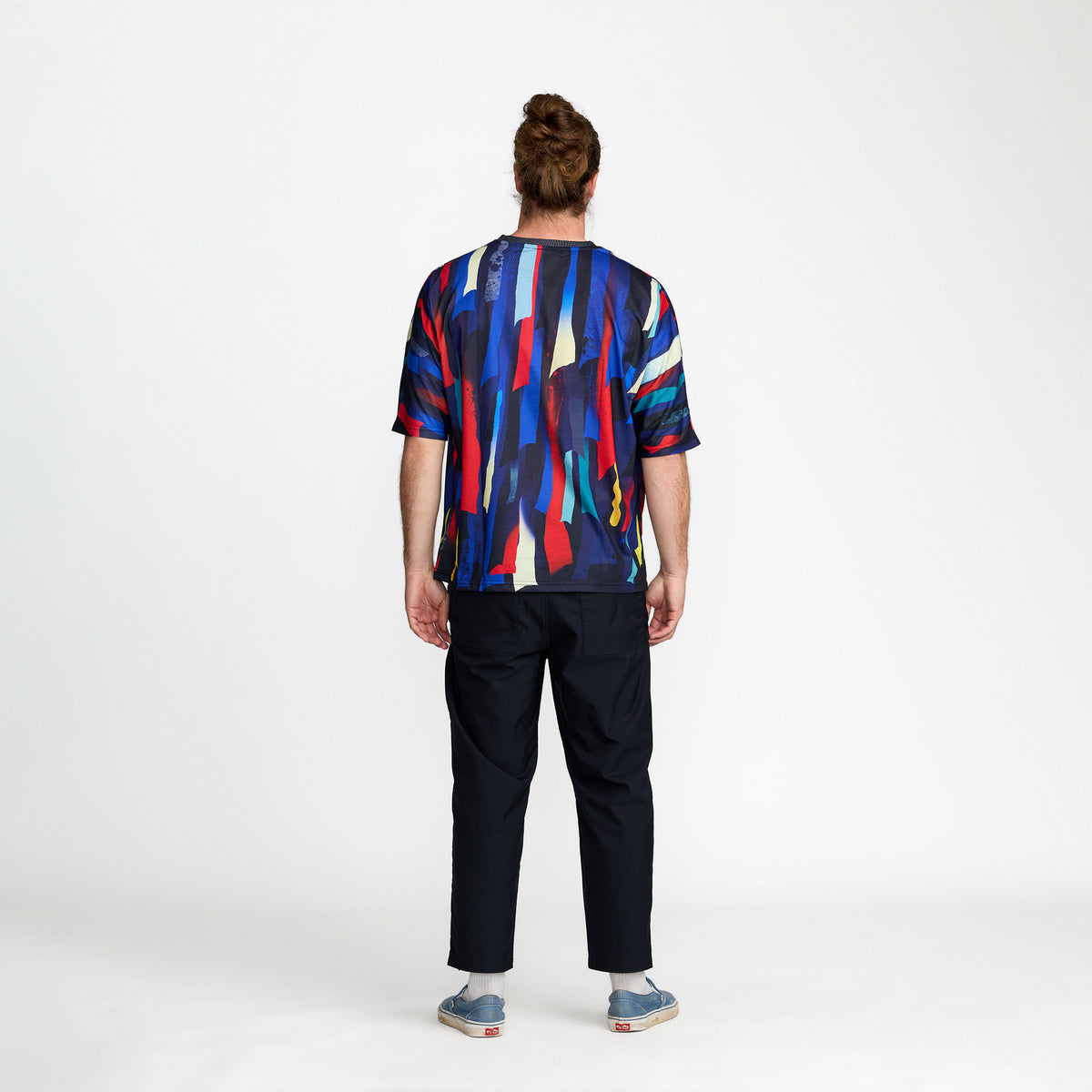 Kikuo Hair Tee back print on model; official band merch by TSURT