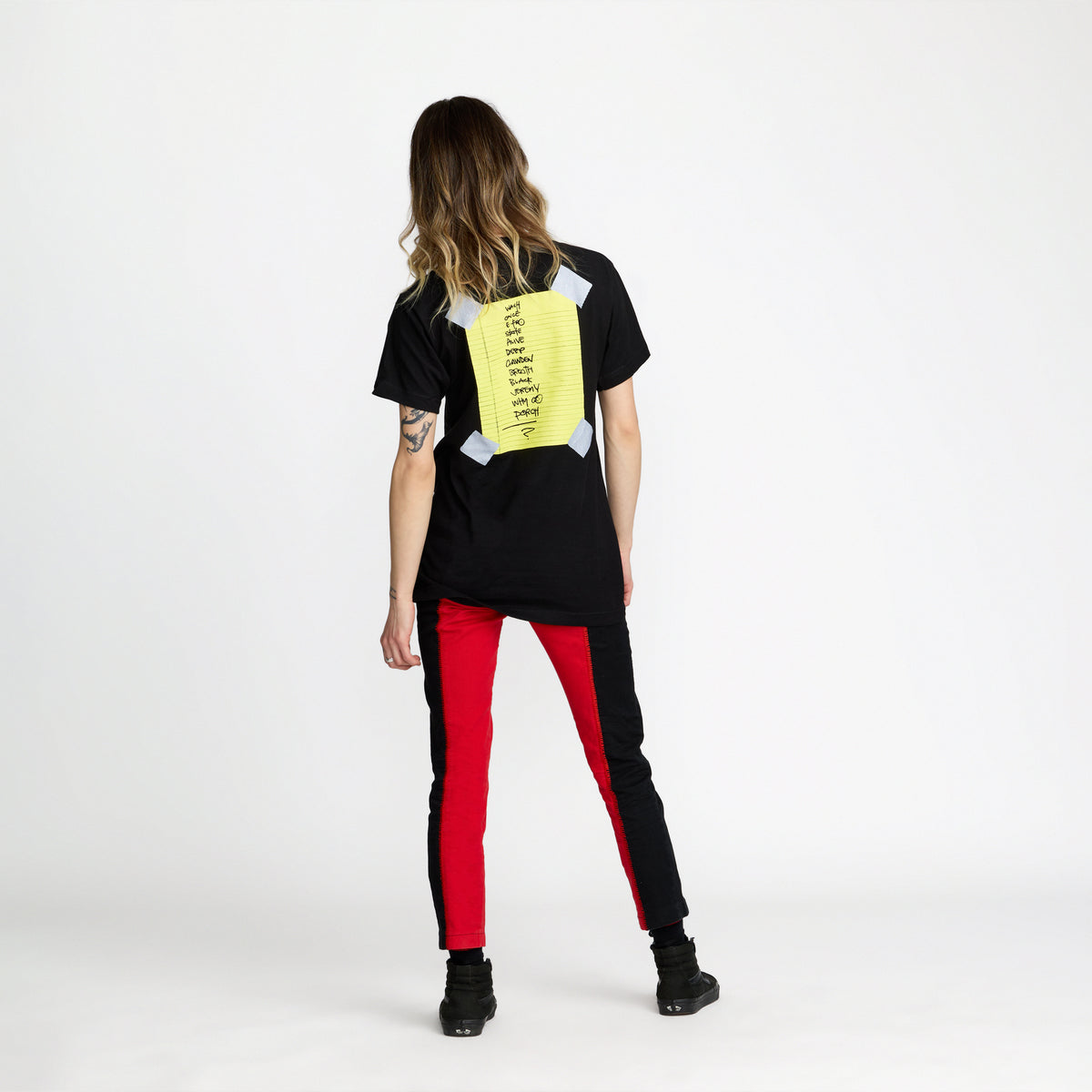 Pearl Jam Stickman Tee back print on model; official Pearl Jam merch by TSURT
