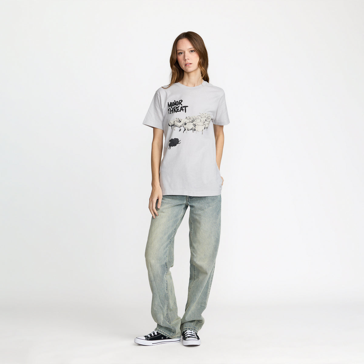 Person wearing official Minor Threat Still Out of Step Tee; produced by TSURT