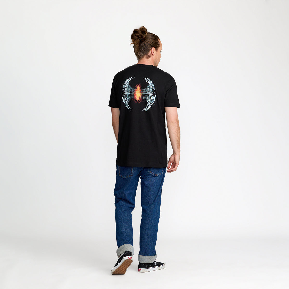 Pearl Jam DM Albums tee back print on model; official Pearl Jam merch by TSURT