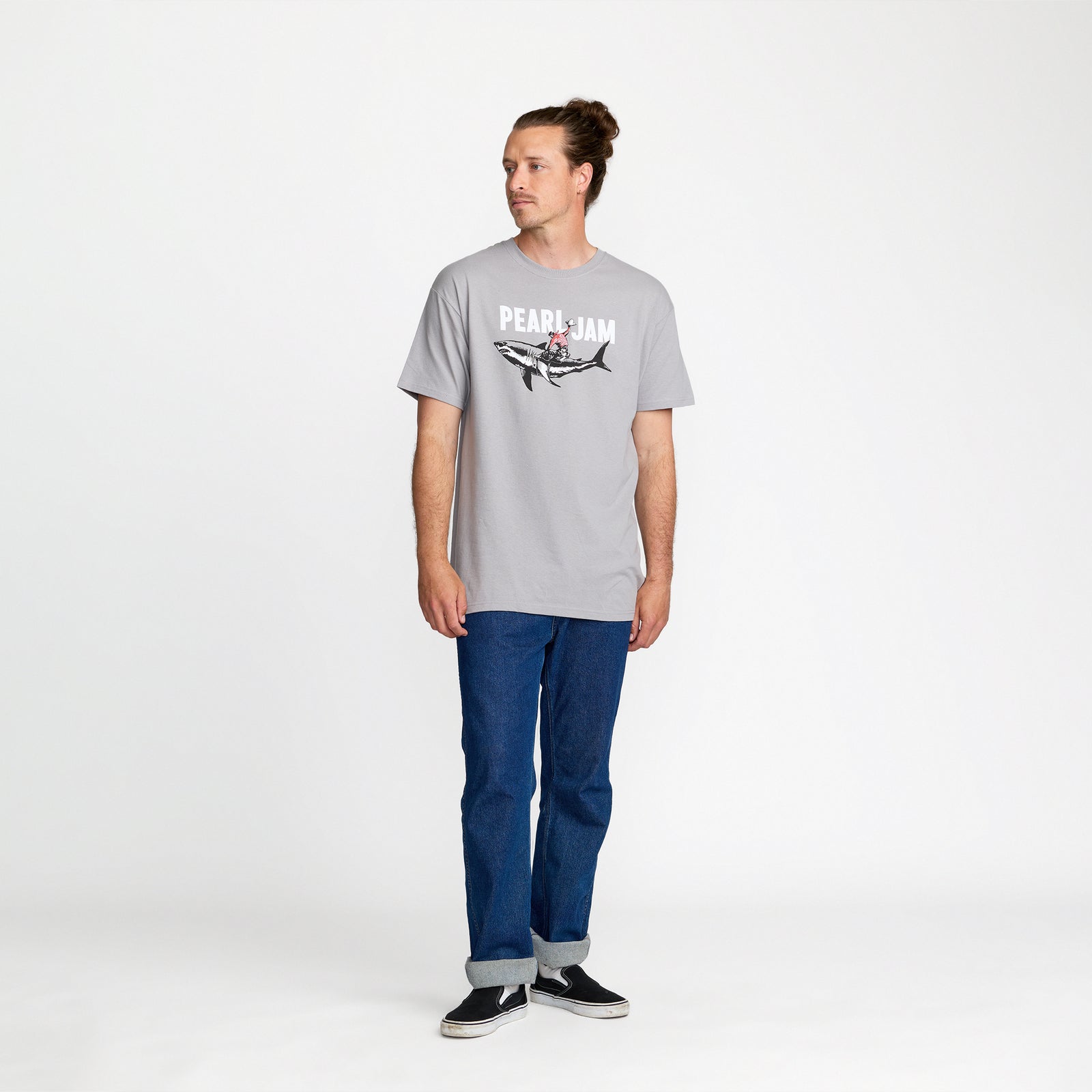 Pearl Jam Shark Cowboy Grey T-Shirt; official band merchandise