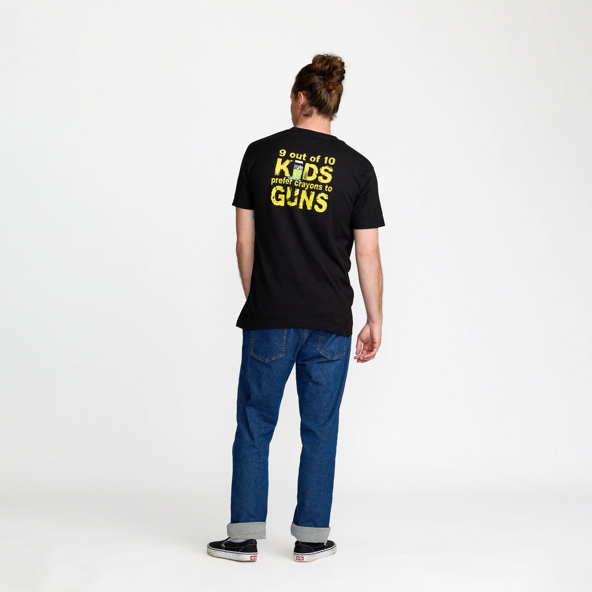 Pearl Jam Choices Tee back print on model; official Pearl Jam merch by TSURT