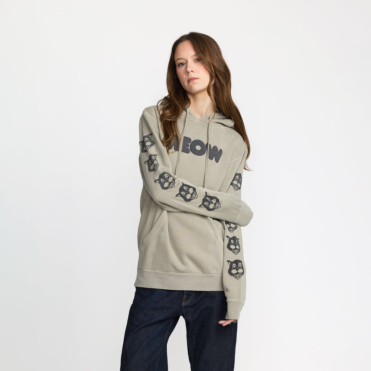 Model wearing Ted &amp; Herb Meow pullover official merch by TSURT