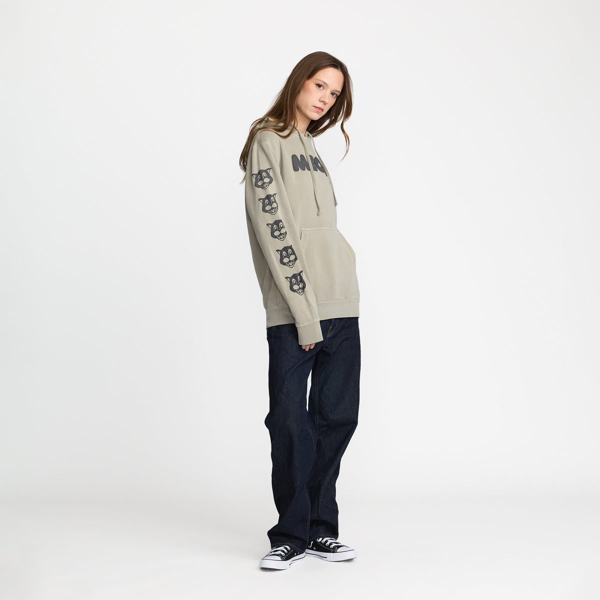 Model wearing Ted &amp; Herb Meow pullover official merch by TSURT