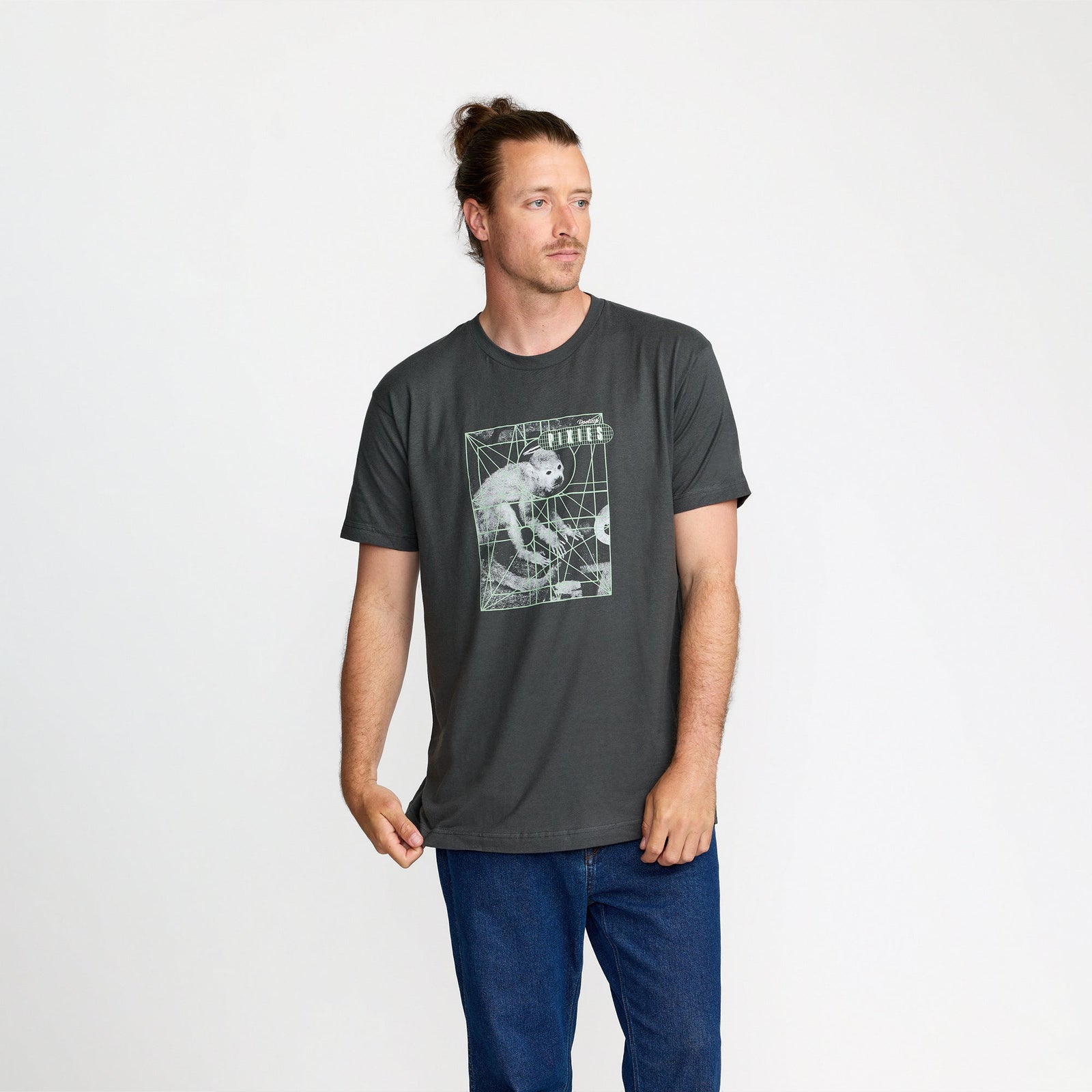 Pixies Monkey Grid Charcoal