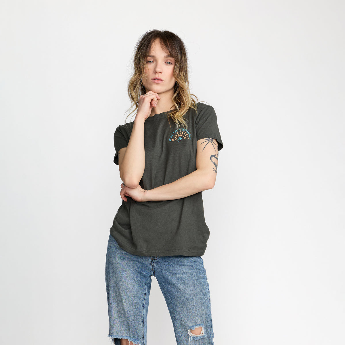 Eddie Vedder Heatwave Women&#39;s Tee front print official merch by TSURT