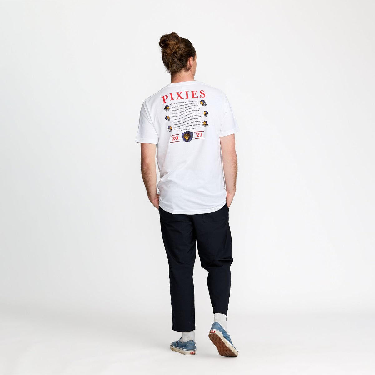 Pixies Ascension 2023 Tour Tee front print on model; official Pixies merch by TSURT