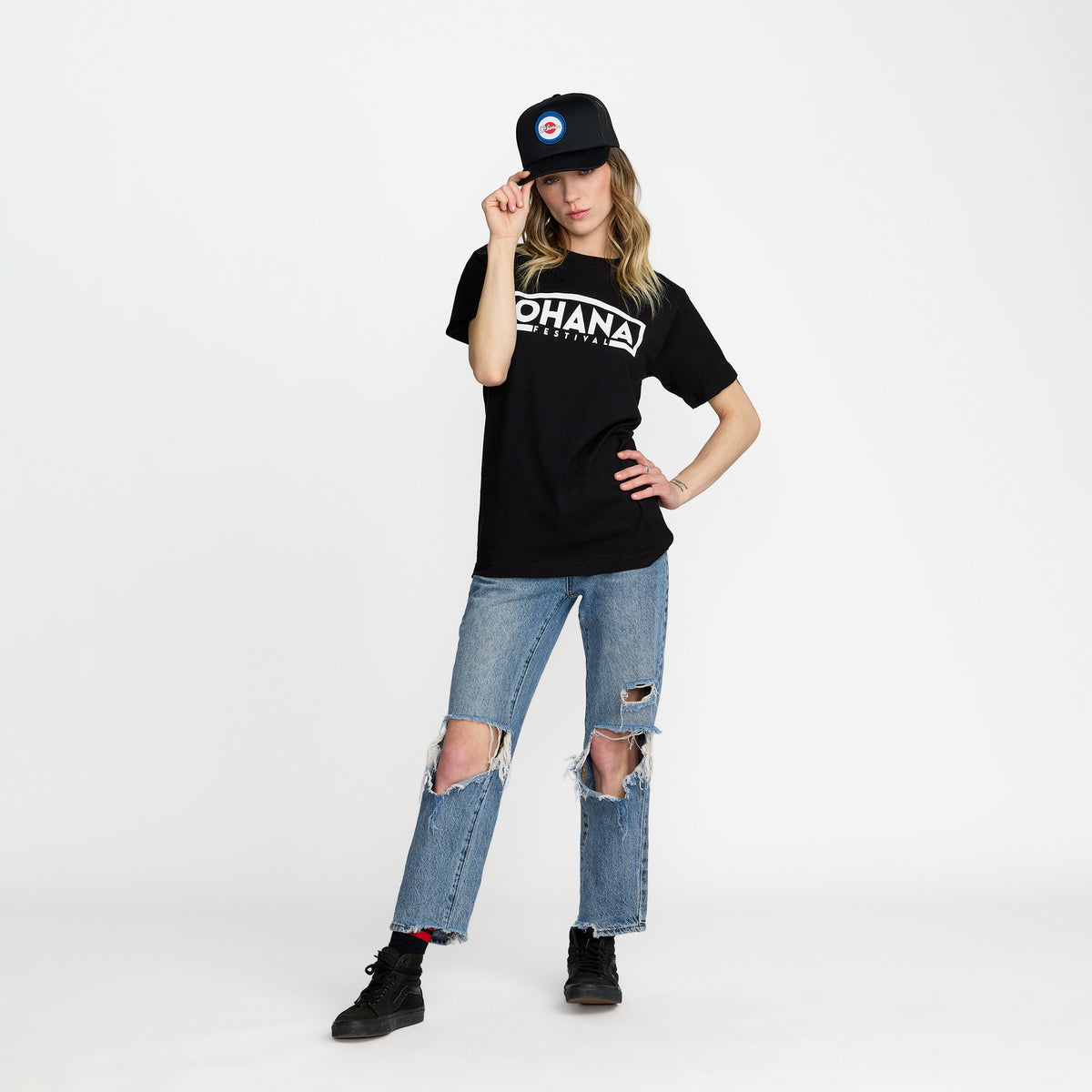 Ohana Festival Dead Air Tee front print on model; official Ohana Festival merch by TSURT