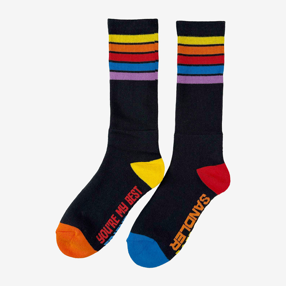 Adam Sandler Stripe Socks Black