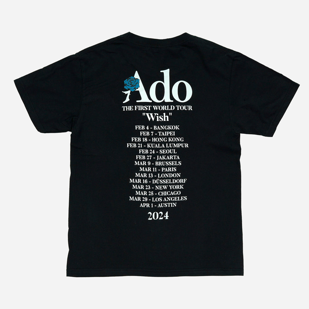 Ado Fashionable "Wish" Tee Travel Ado-chan Version Black Front