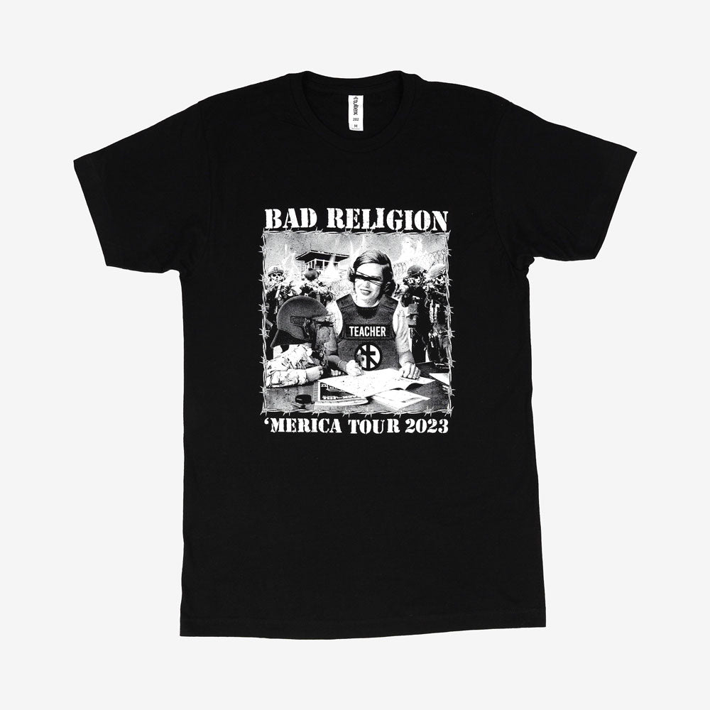 Bad Religion Teaching in USA 2023 Tour Tee BLACK