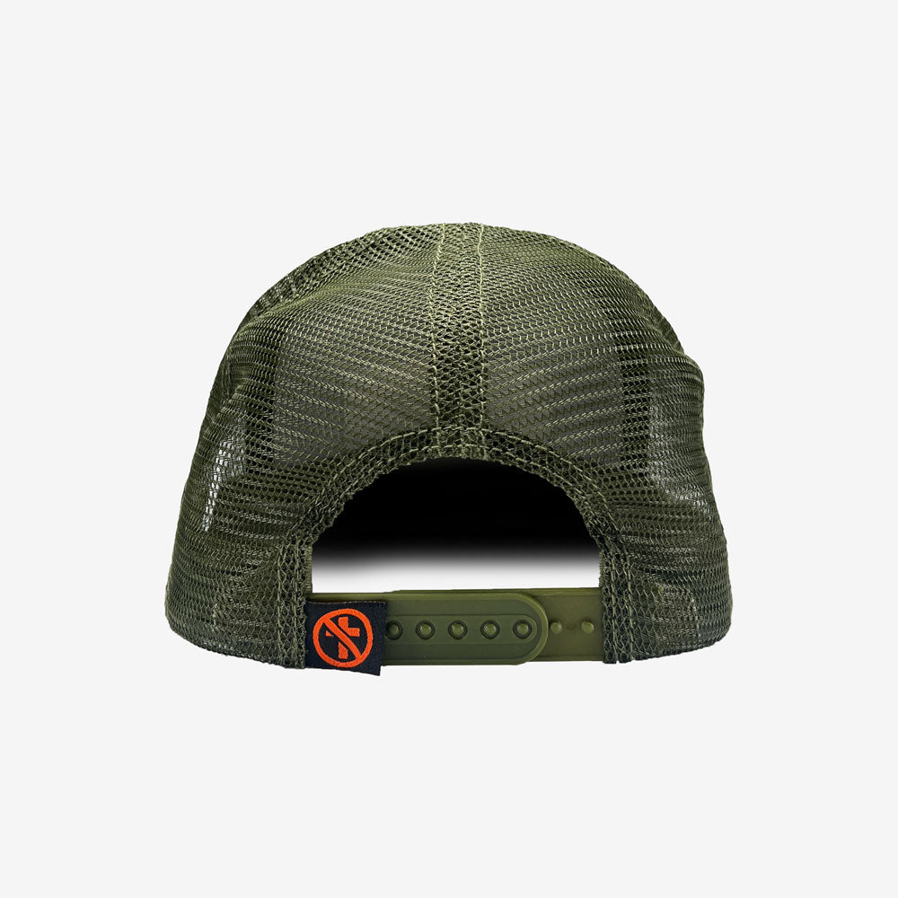 Bad Religion Text Trucker Hat Military