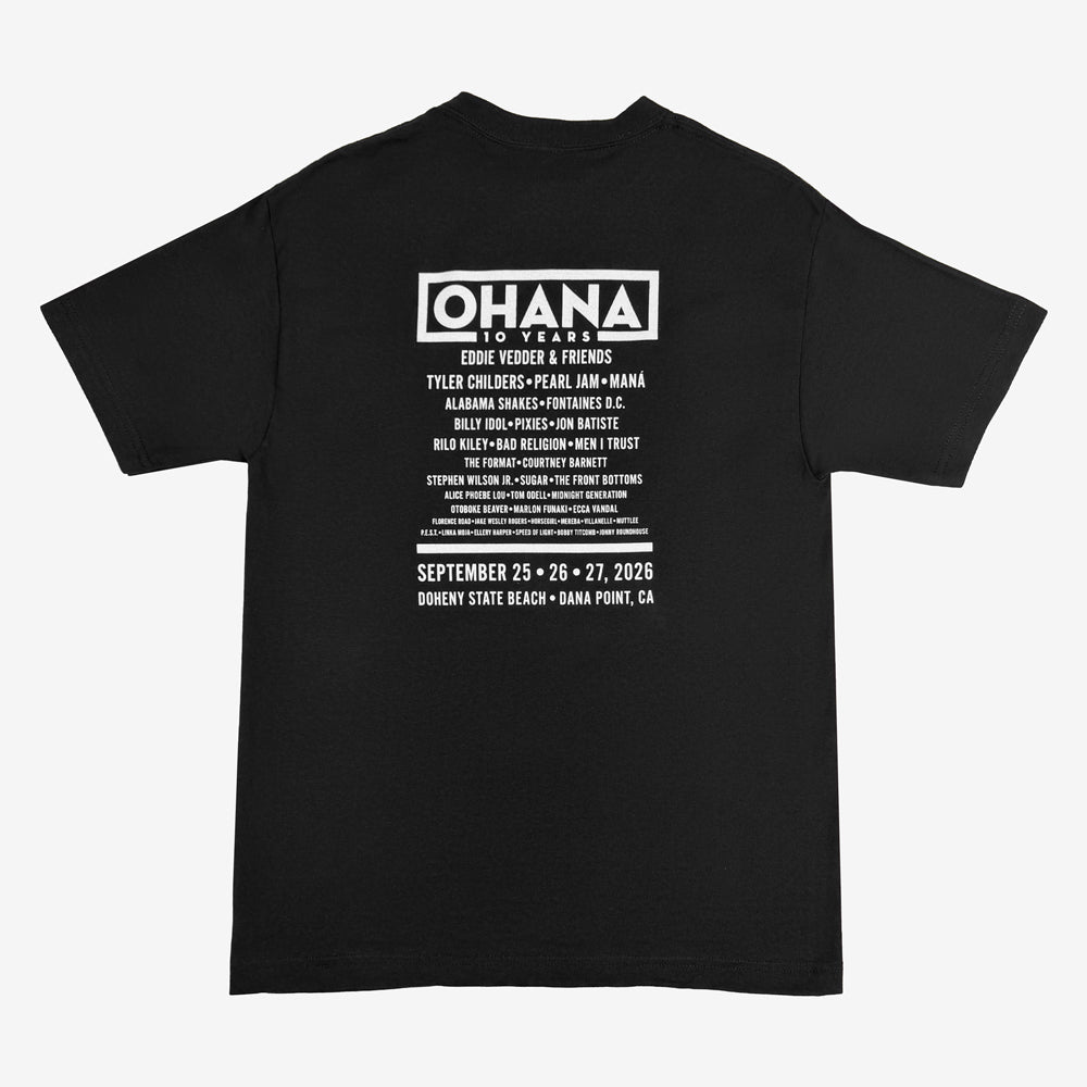 Black Ohana 10 Tee with a large black number 10 inside a white circle centered on the chest.