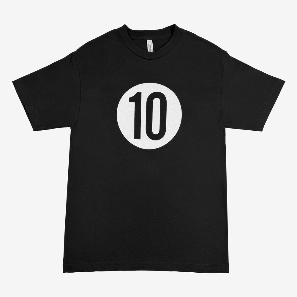 Black Ohana 10 Tee with a large black number 10 inside a white circle centered on the chest.
