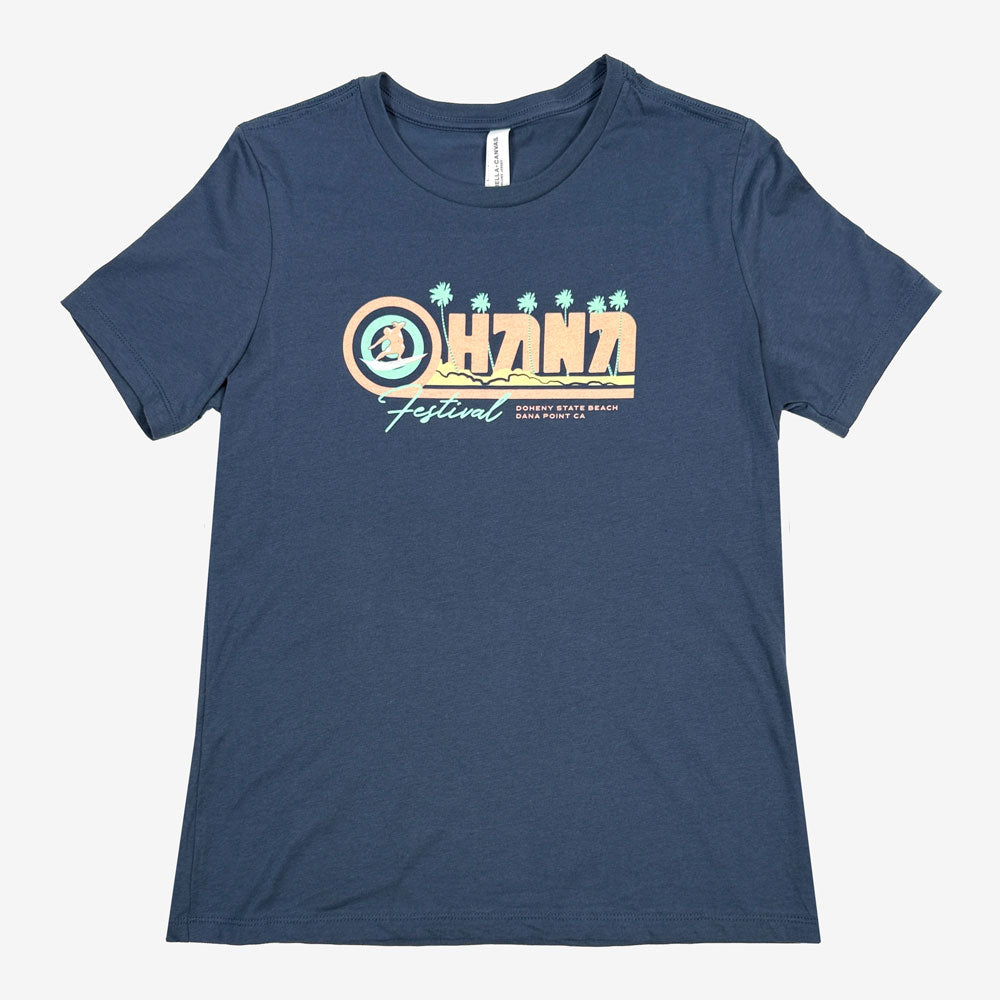 Ohana Festival 70s Surf Womens Tee Front
