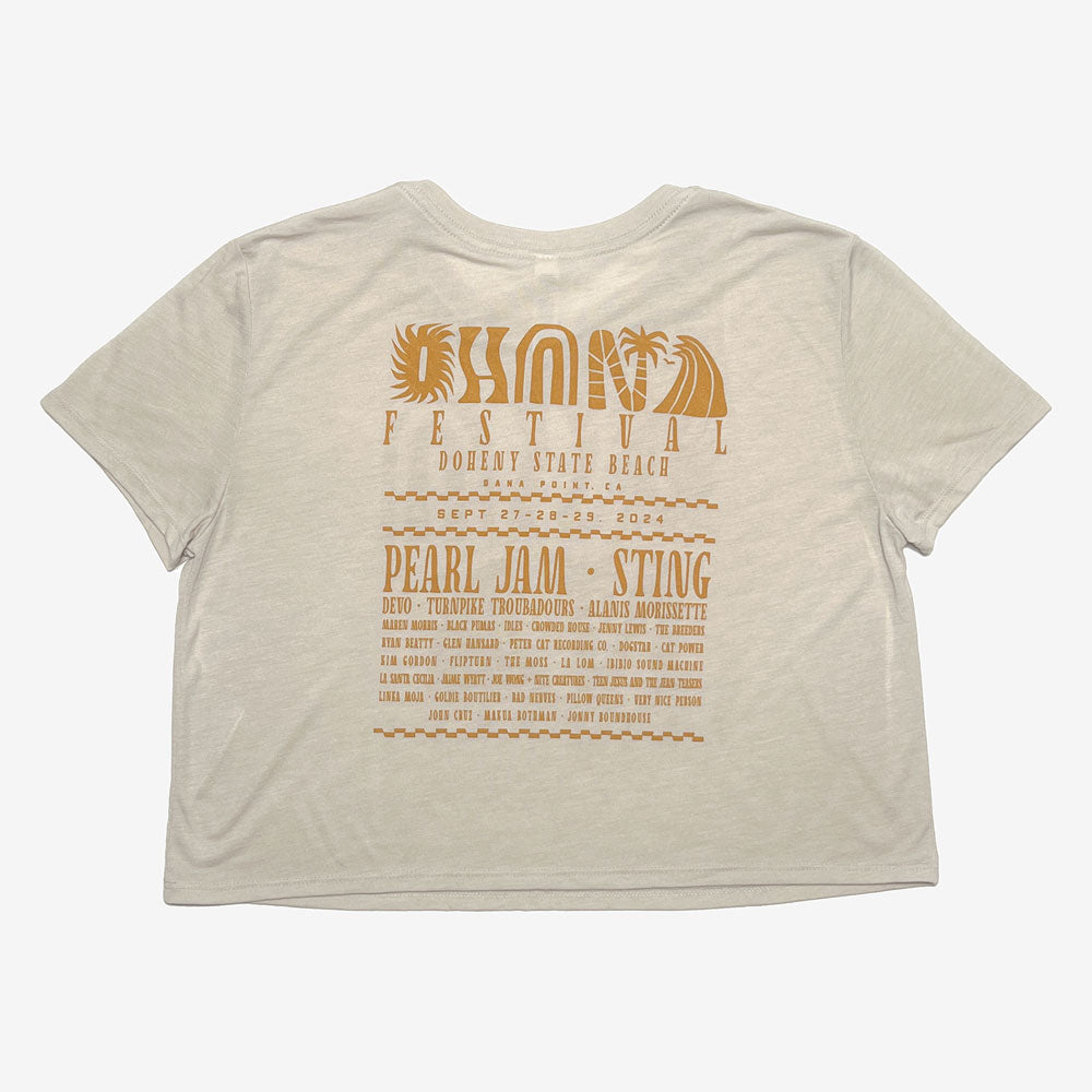 Ohana Festival Nature Forms Crop Tee Heather Dust