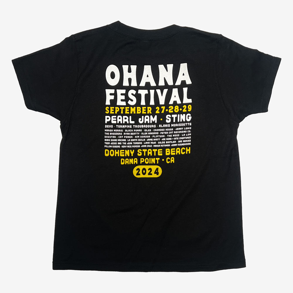 Ohana Festival Pelican Surfer Kids Tee Black