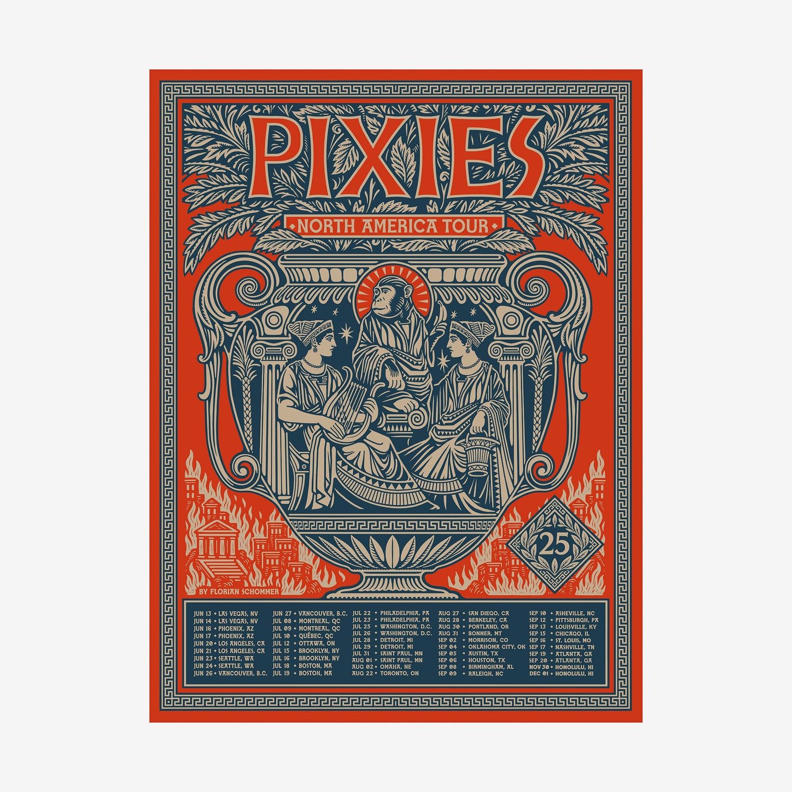 Pixies 2025 North America Tour Poster official Pixies merch by TSURT