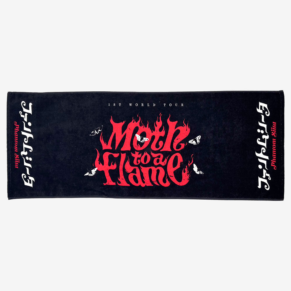 Phantom Siita Moth to a Flame Towel; official band merch by TSURT
