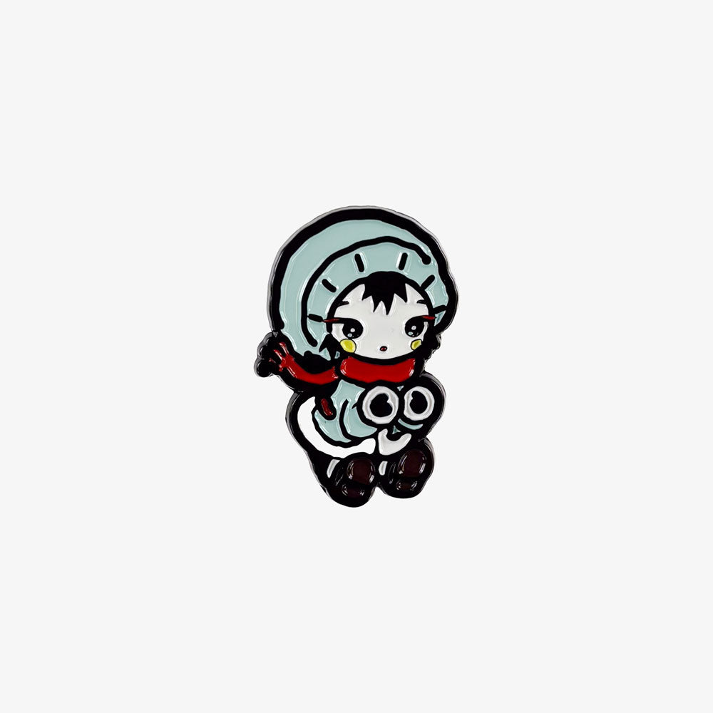 Kikuo Red Scarf Enamel Pin official band merch by TSURT
