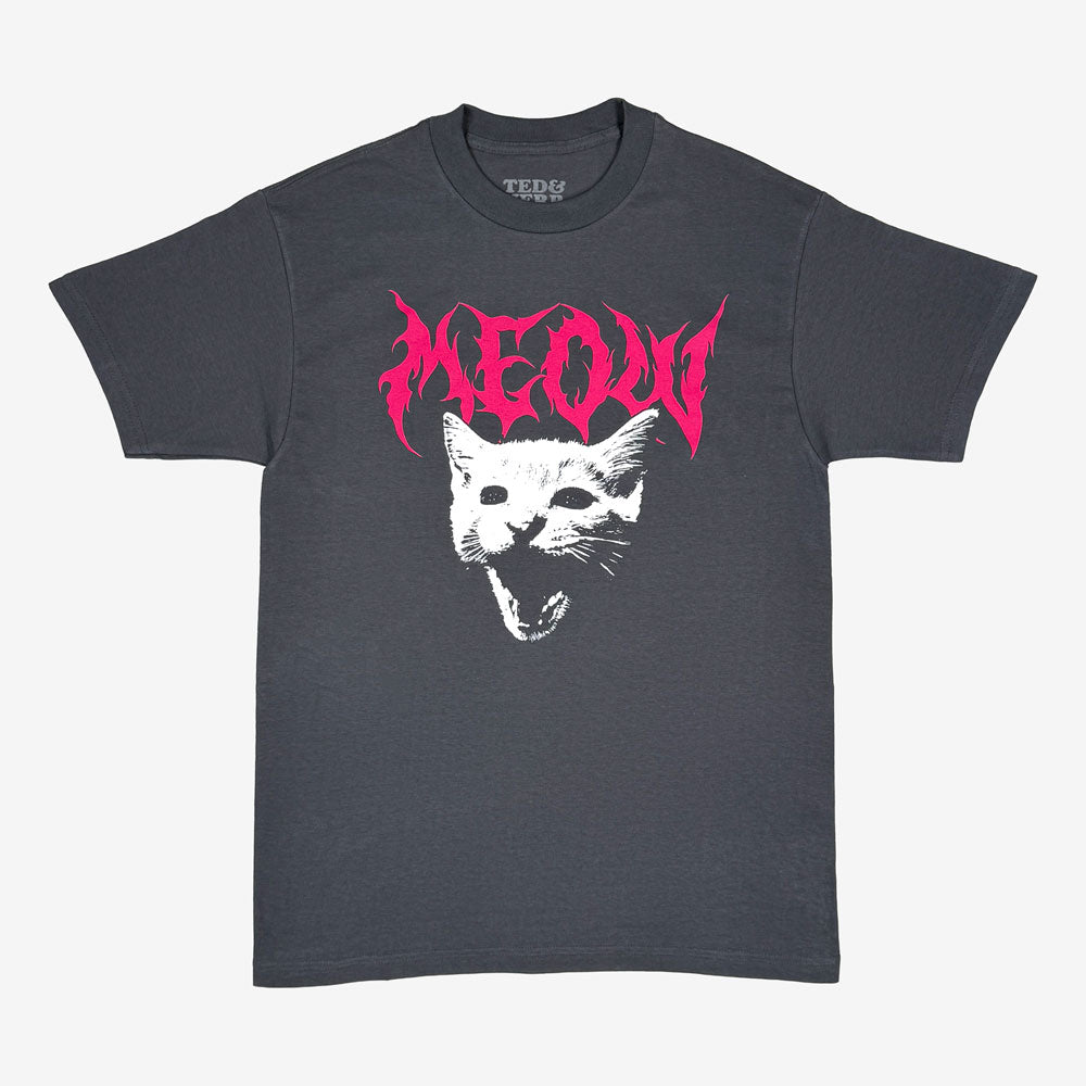 Ted & Herb Metal Meow Tee Charcoal; Official TSURT Merchandise