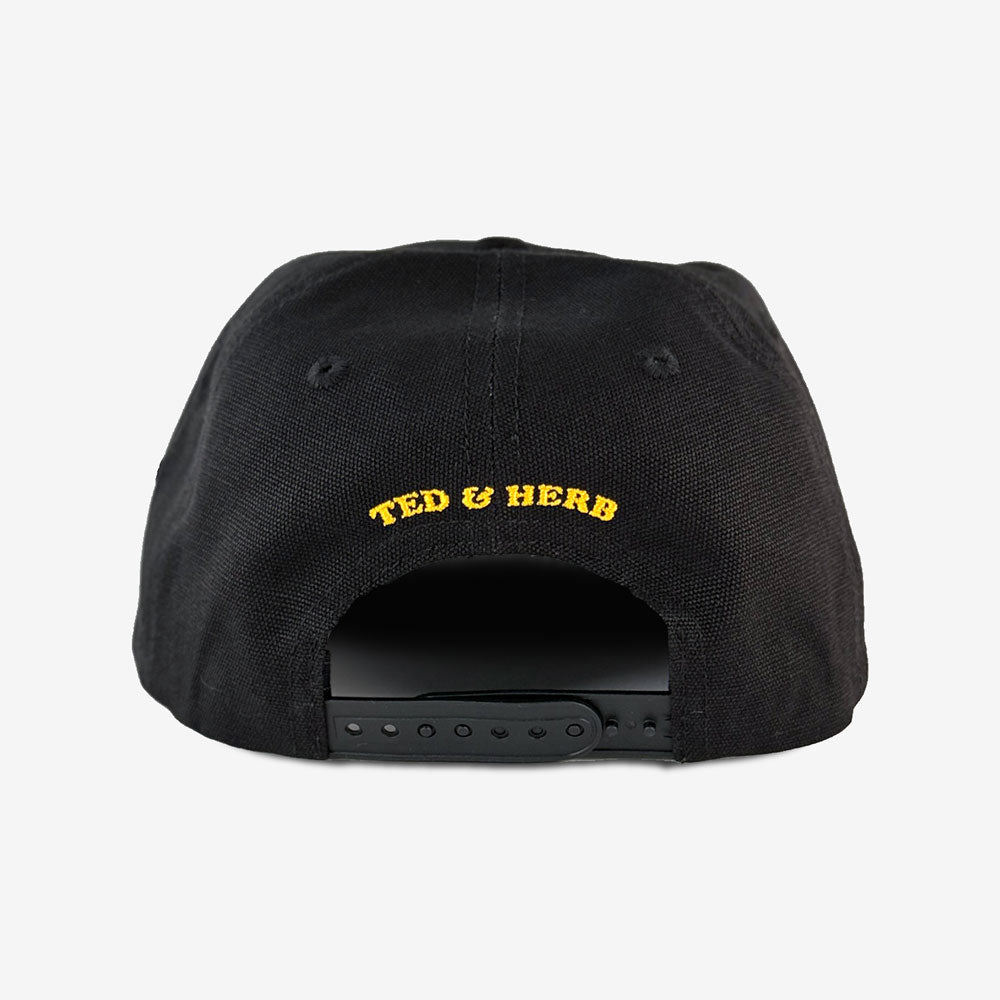 Ted & Herb Meow Chainstitch Hat in Black, official merchandise by TSURT