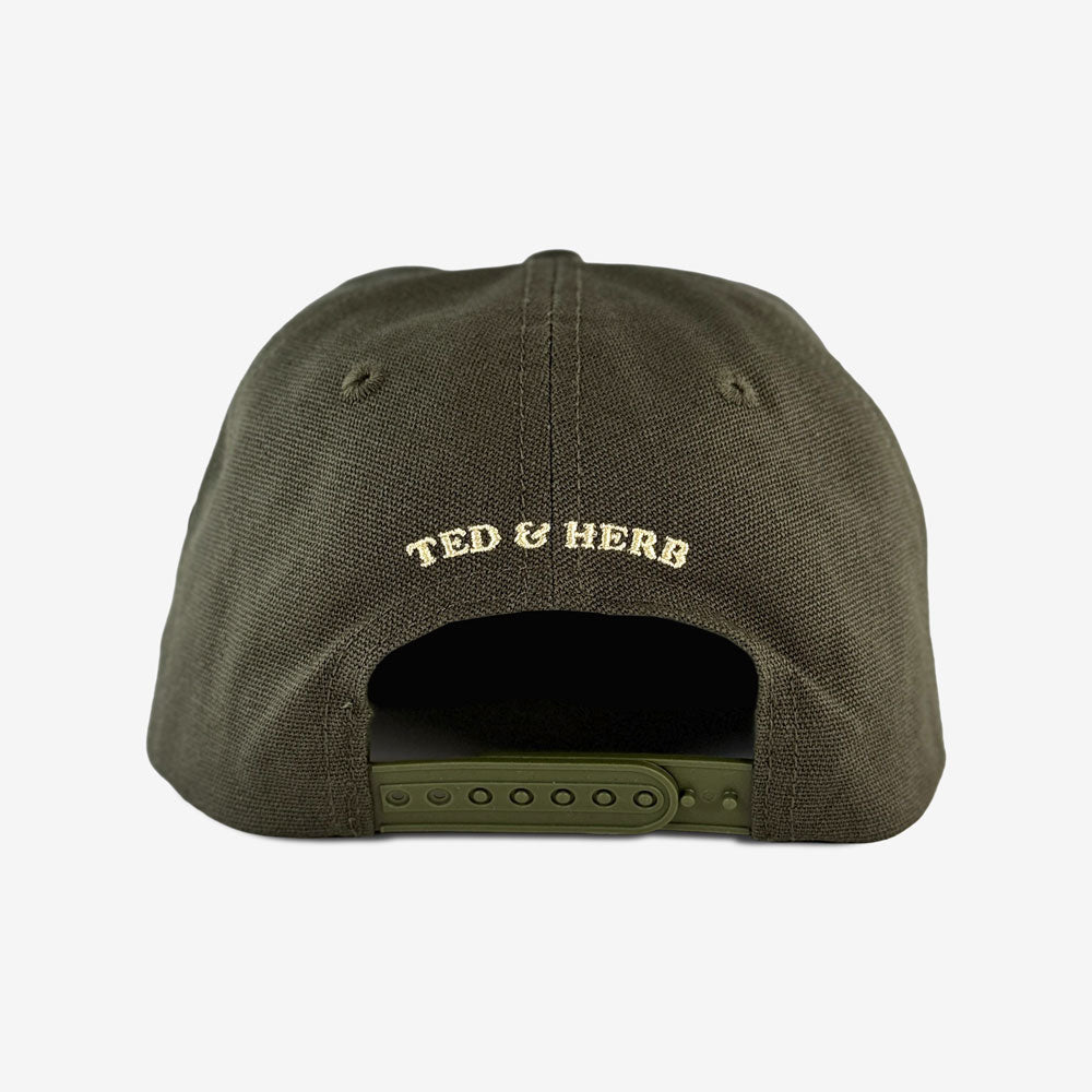 Ted & Herb Meow Chainstitch Hat in Military, official merchandise by TSURT