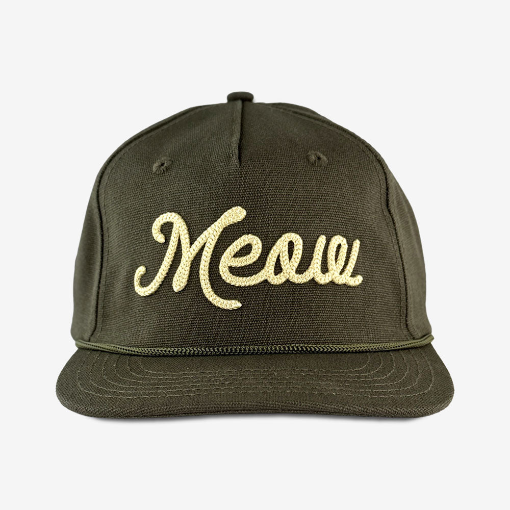 Ted & Herb Meow Chainstitch Hat in Military, official merchandise by TSURT