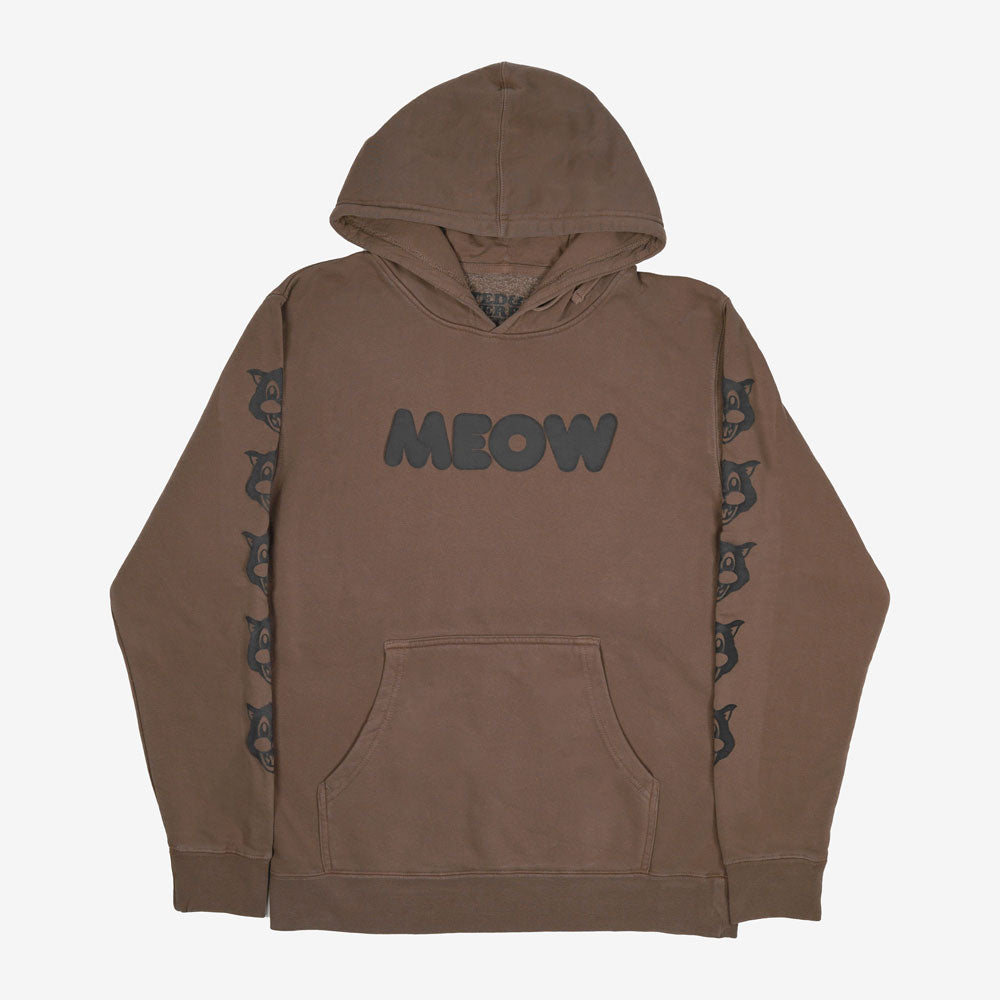 Clay Pullover with "MEOW" printed on the front; official Ted & Herb merch by TSURT
