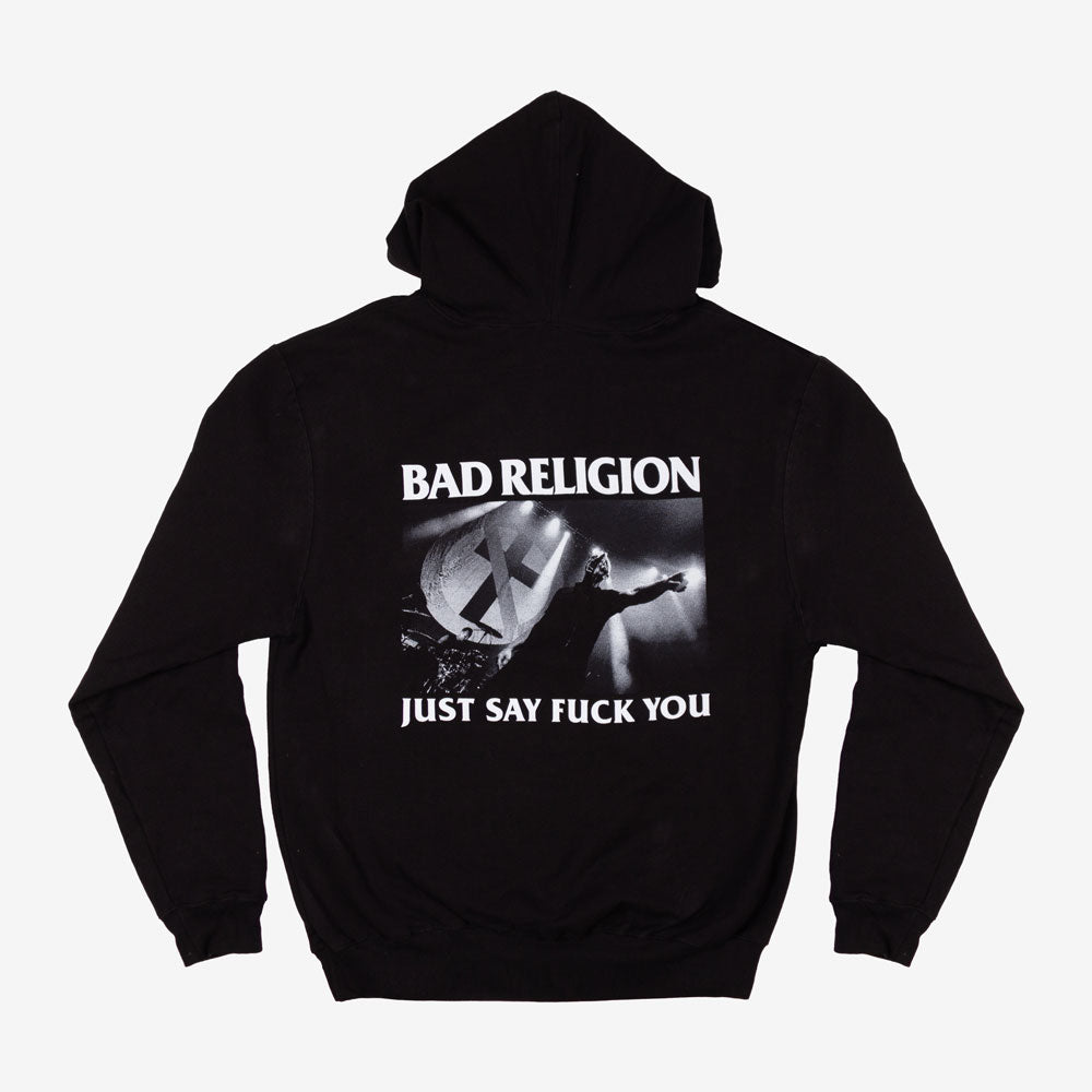 Men M Tultex Vintage Black Bad Religion Zip Hooded store Sweatshirt Punk Rock Cotton